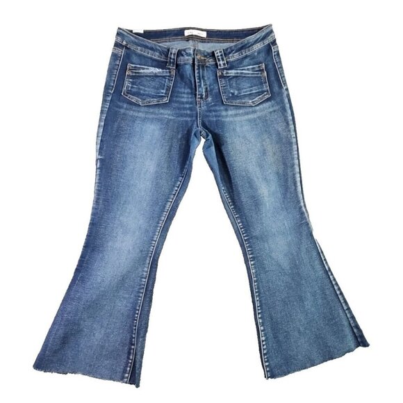 Almost Famous Jeans Women’s Size 13 Med Wash Boot Cut Denim Blue Stretch - Picture 1 of 16